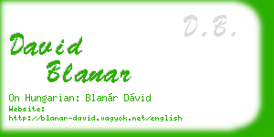 david blanar business card