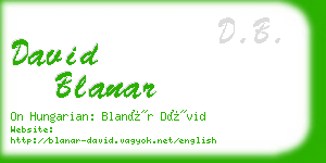 david blanar business card